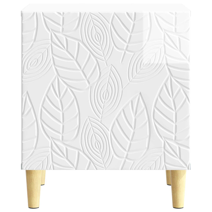 Sengebord 2 pcs Hvid højglans 43 x 34,5 x 50 cm Konstrueret træ