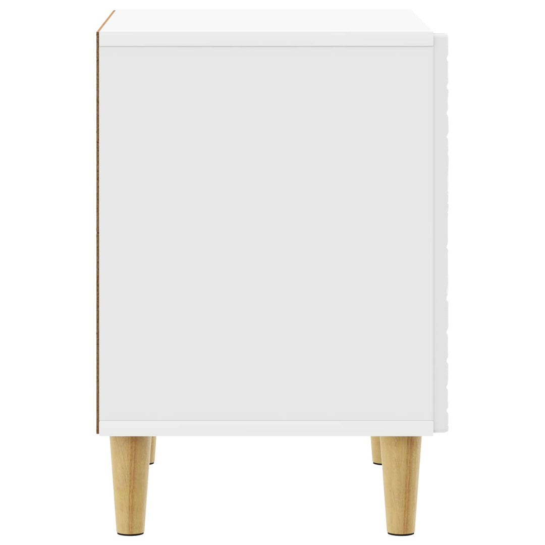 Sengebord 2 pcs Hvid højglans 43 x 34,5 x 50 cm Konstrueret træ