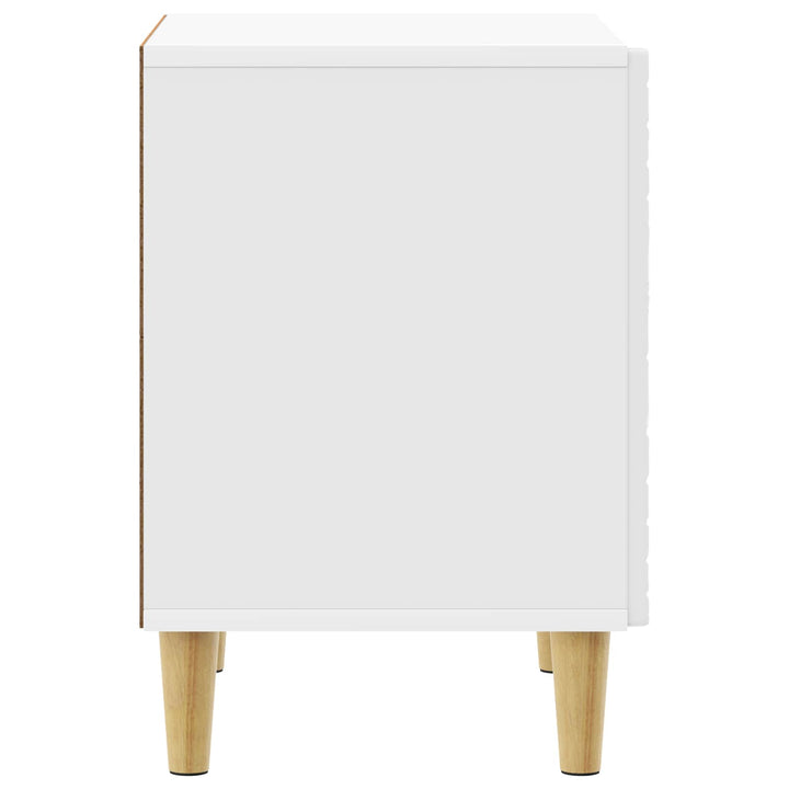 Sengebord 2 pcs Hvid højglans 43 x 34,5 x 50 cm Konstrueret træ