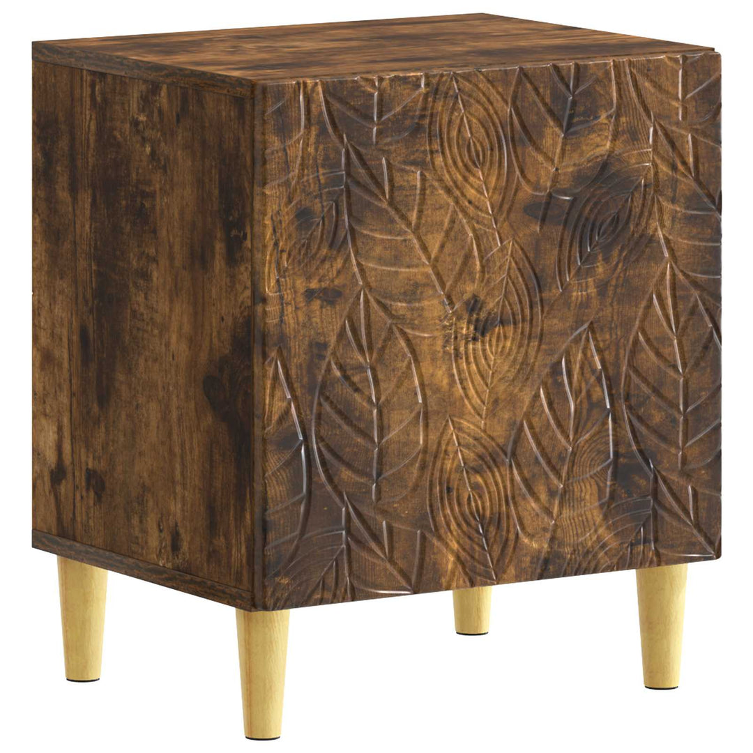 Sengebord 2 pcs Røget eg 43 x 34,5 x 50 cm Konstrueret træ