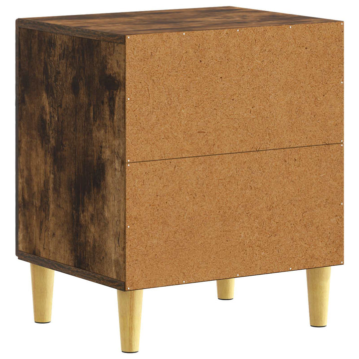 Sengebord 2 pcs Røget eg 43 x 34,5 x 50 cm Konstrueret træ