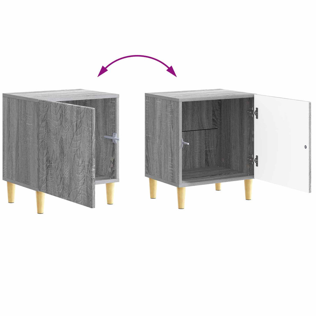 Sengebord 2 pcs Grå Sonoma 43 x 34,5 x 50 cm Konstrueret træ