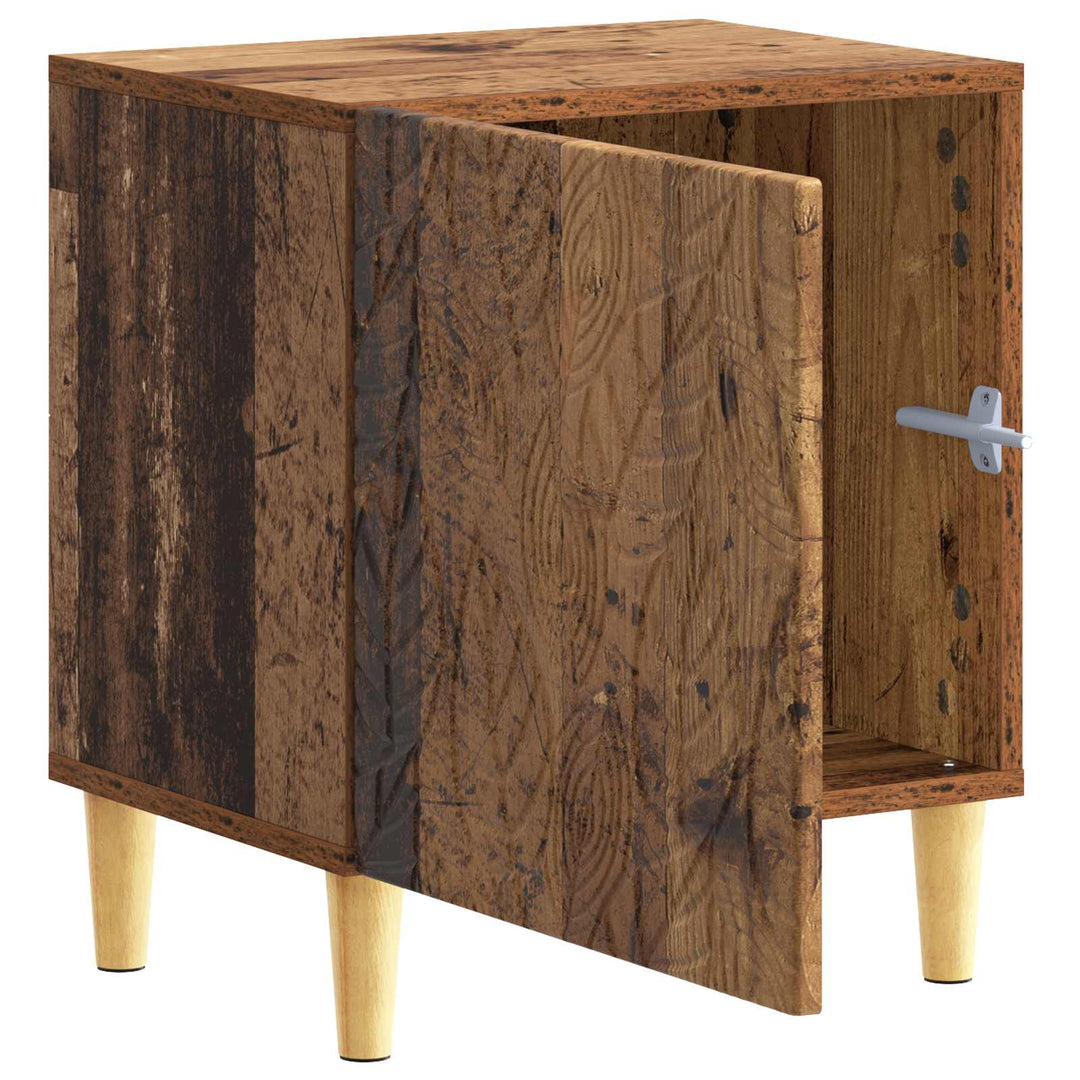Sengebord 2 pcs Gammelt træ 43 x 34,5 x 50 cm Konstrueret træ