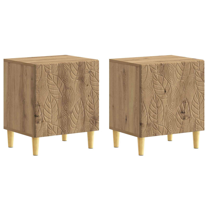 Sengebord 2 stk. Artisan-eg 43 x 34,5 x 50 cm Konstrueret træ