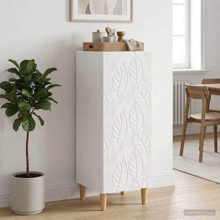 Sideboard Hvid højglans 33 x 34,5 x 90 cm Konstrueret træ