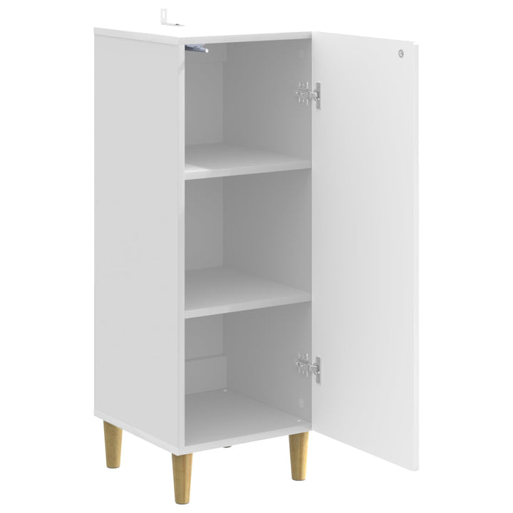 Sideboard Hvid højglans 33 x 34,5 x 90 cm Konstrueret træ