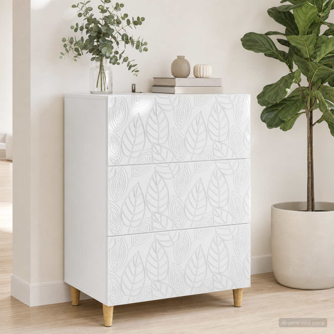 Skuffeskab Hvid 66 x 34,5 x 90 cm Konstrueret træ