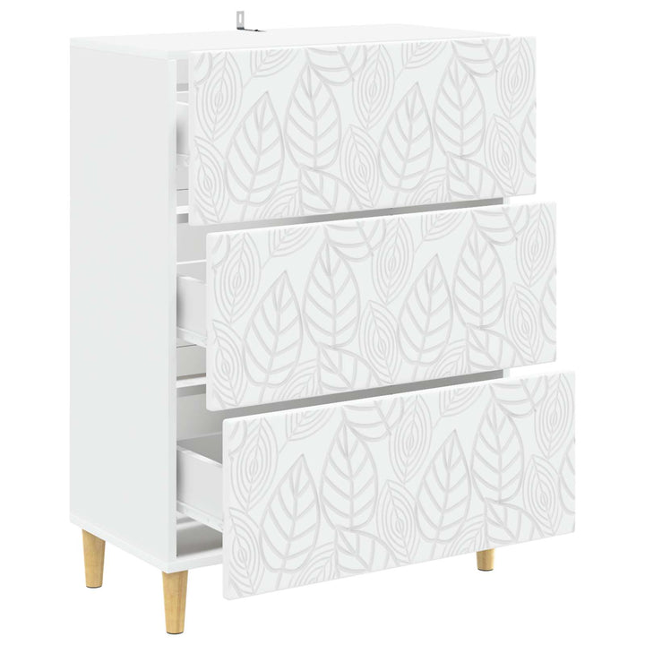 Skuffeskab Hvid 66 x 34,5 x 90 cm Konstrueret træ