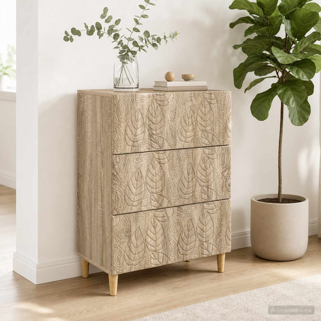 Skuffeskab Sonoma-eg 66 x 34,5 x 90 cm Konstrueret træ