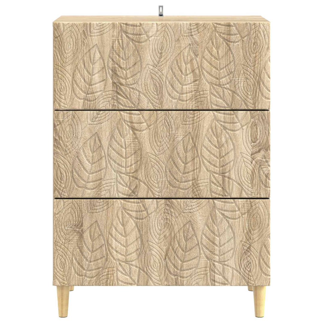 Skuffeskab Sonoma-eg 66 x 34,5 x 90 cm Konstrueret træ