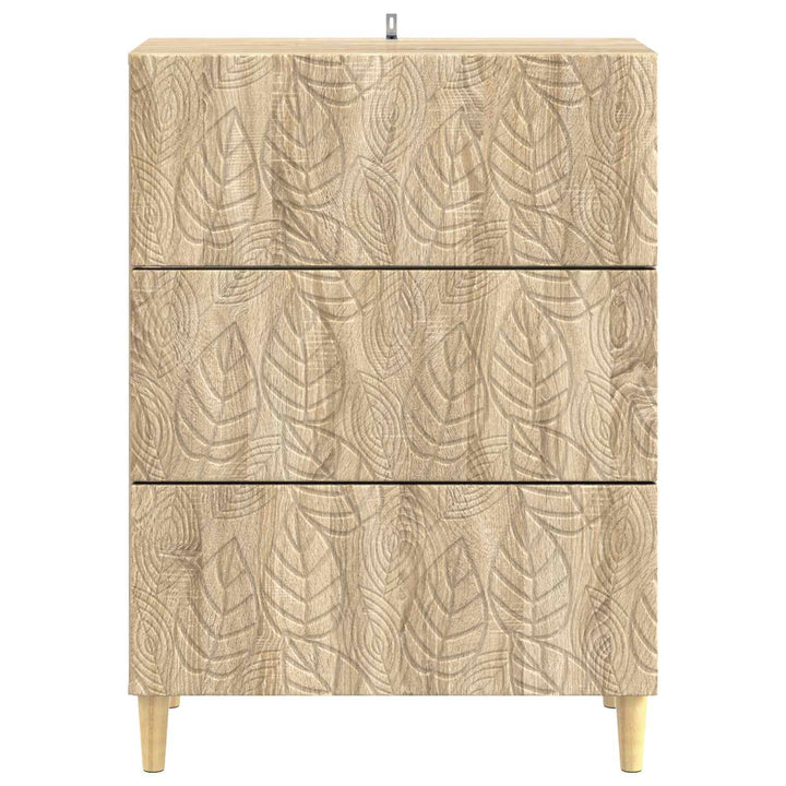 Skuffeskab Sonoma-eg 66 x 34,5 x 90 cm Konstrueret træ