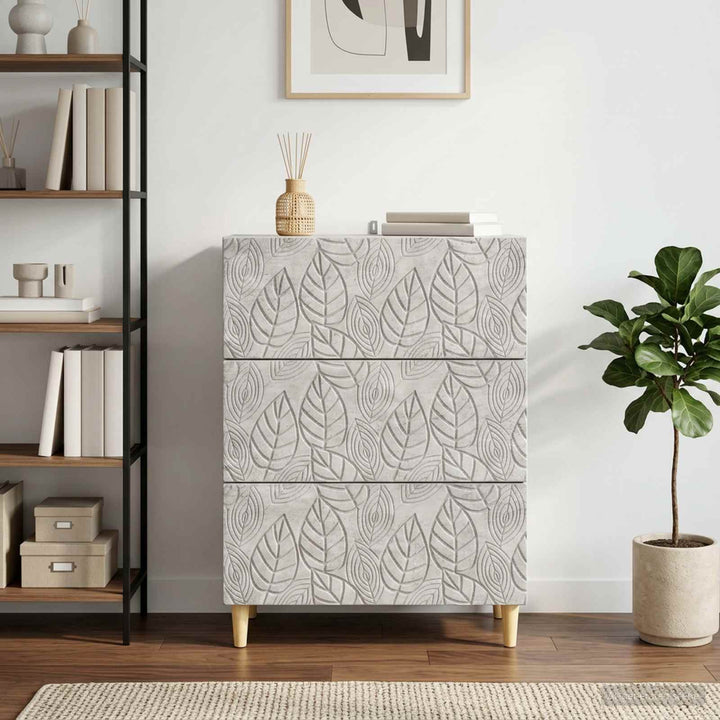 Skuffeskab Betongrå 66 x 34,5 x 90 cm Konstrueret træ