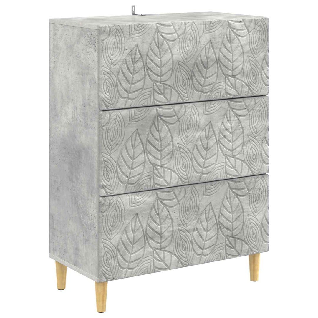 Skuffeskab Betongrå 66 x 34,5 x 90 cm Konstrueret træ