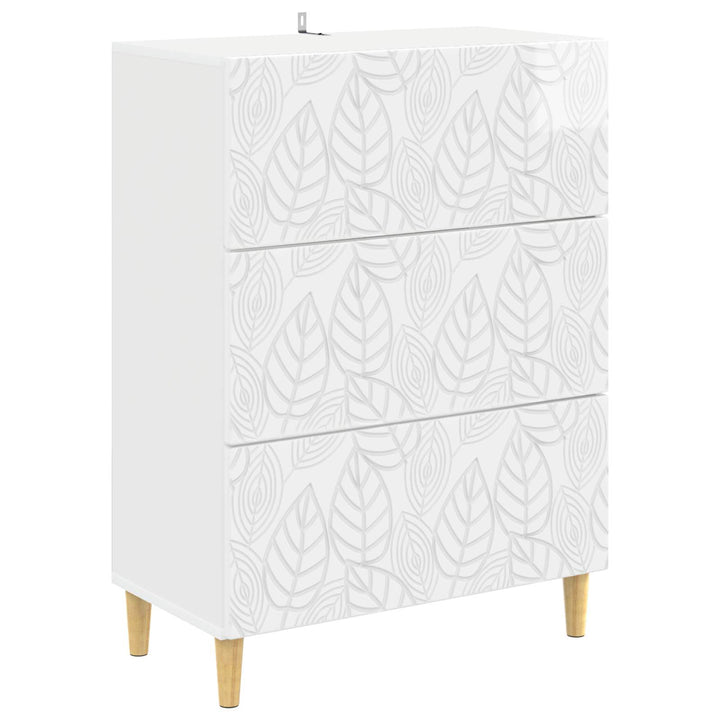 Skuffeskab Hvid højglans 66 x 34,5 x 90 cm Konstrueret træ