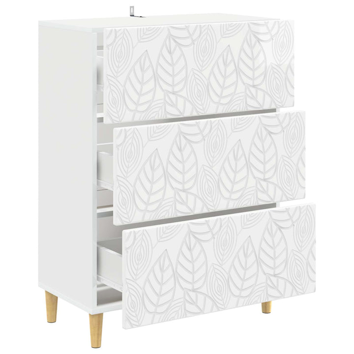 Skuffeskab Hvid højglans 66 x 34,5 x 90 cm Konstrueret træ