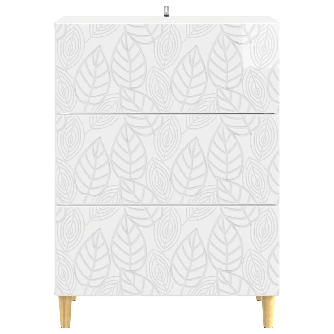 Skuffeskab Hvid højglans 66 x 34,5 x 90 cm Konstrueret træ