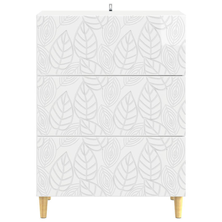 Skuffeskab Hvid højglans 66 x 34,5 x 90 cm Konstrueret træ