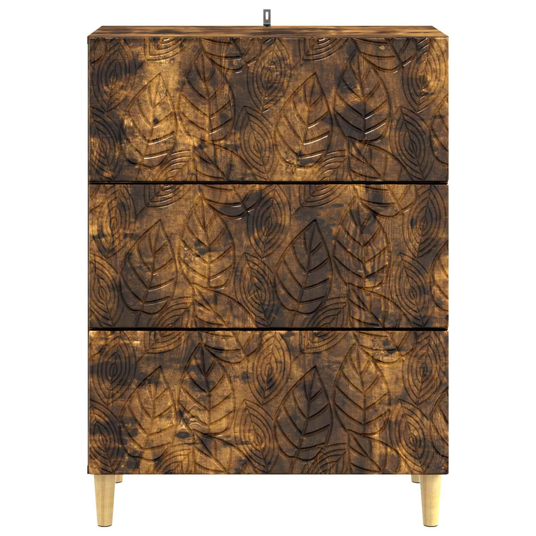 Skuffeskab Røget eg 66 x 34,5 x 90 cm Konstrueret træ