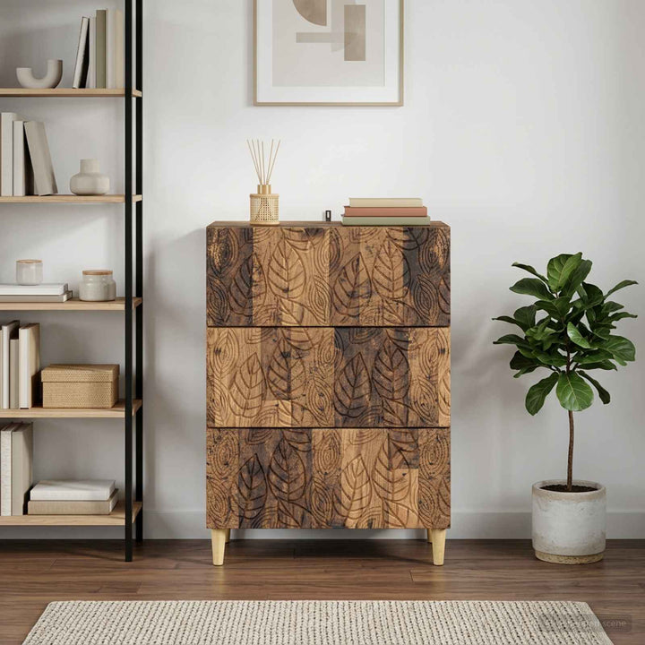 Skuffeskab Gammelt træ 66 x 34,5 x 90 cm Konstrueret træ