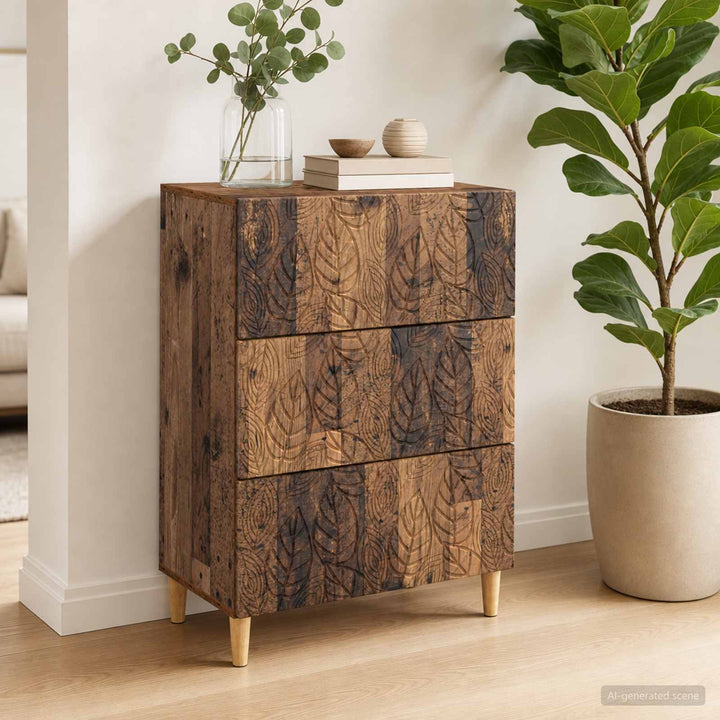 Skuffeskab Gammelt træ 66 x 34,5 x 90 cm Konstrueret træ