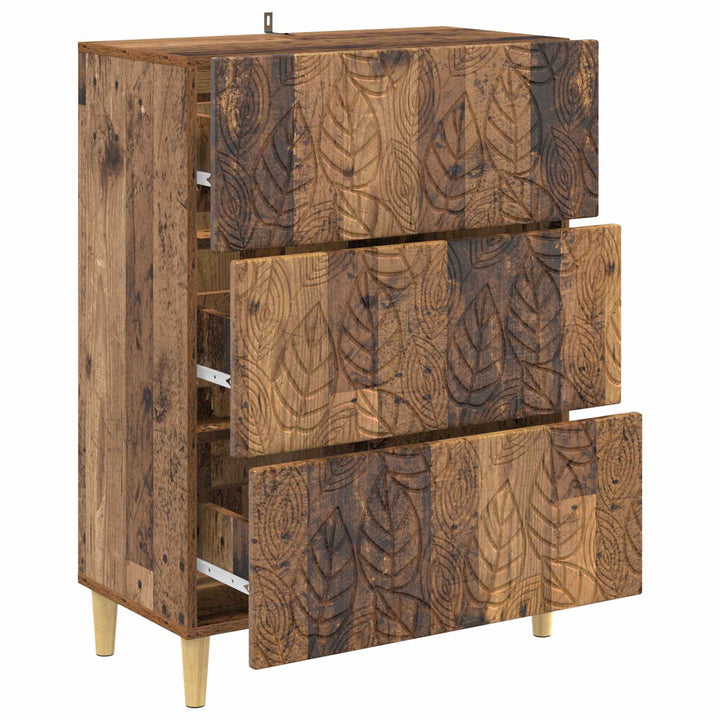 Skuffeskab Gammelt træ 66 x 34,5 x 90 cm Konstrueret træ