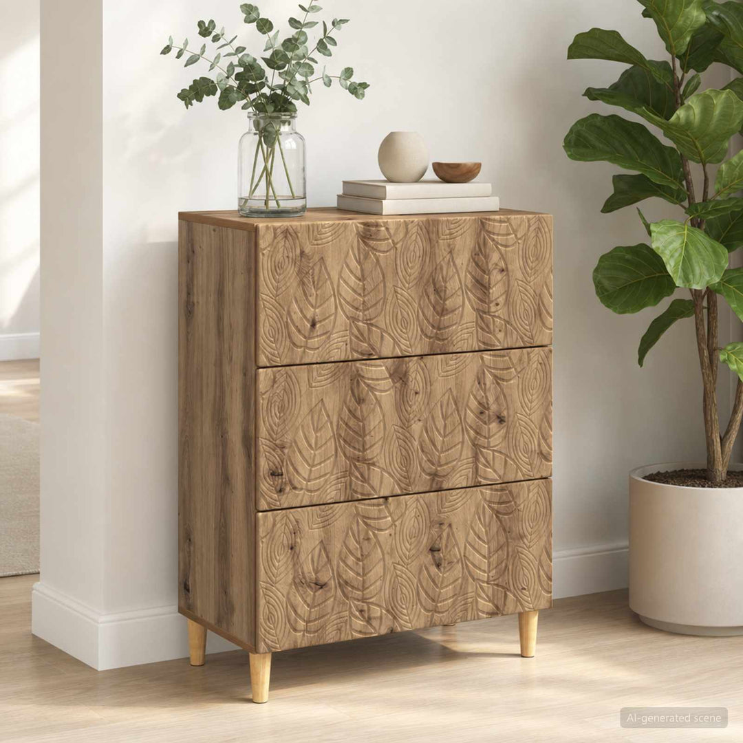 Skuffeskab 66 x 34,5 x 90 cm Konstrueret træ Artisan-eg