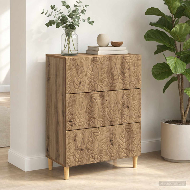 Skuffeskab 66 x 34,5 x 90 cm Konstrueret træ Artisan-eg