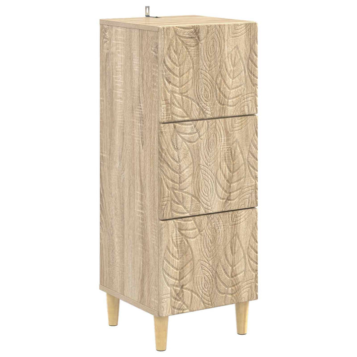 Skuffeskab Sonoma-eg 33 x 34,5 x 90 cm Konstrueret træ