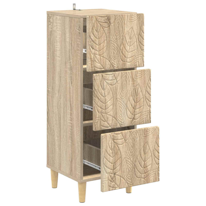 Skuffeskab Sonoma-eg 33 x 34,5 x 90 cm Konstrueret træ
