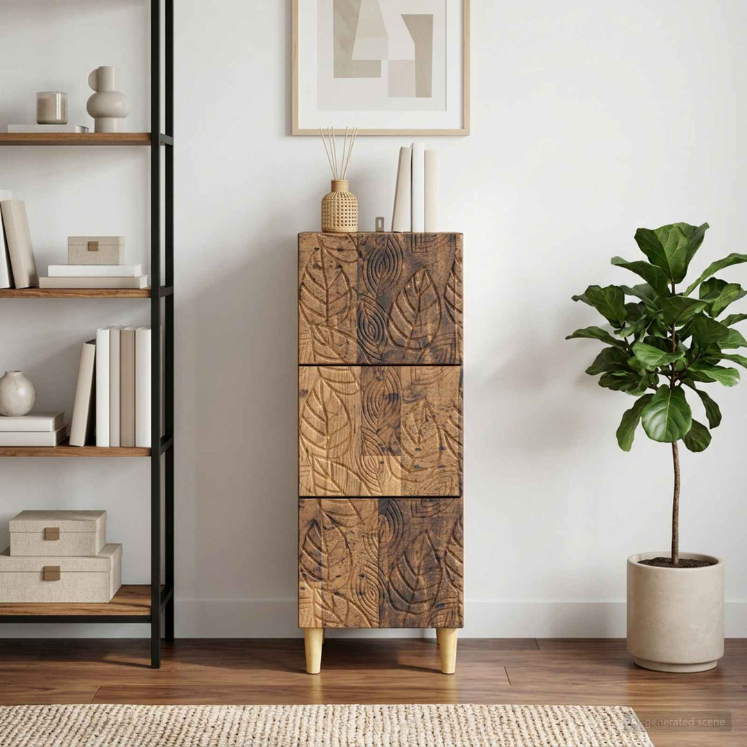 Skuffeskab Gammelt træ 33 x 34,5 x 90 cm Konstrueret træ