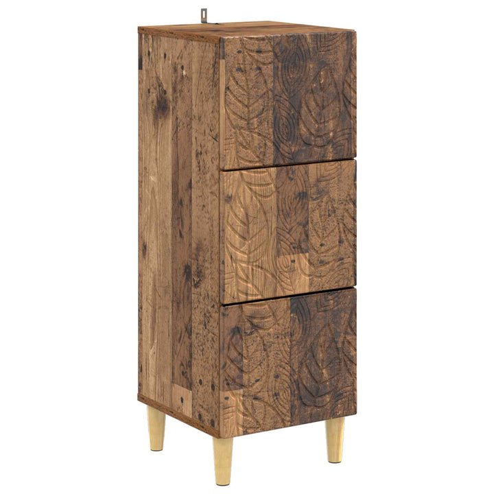 Skuffeskab Gammelt træ 33 x 34,5 x 90 cm Konstrueret træ