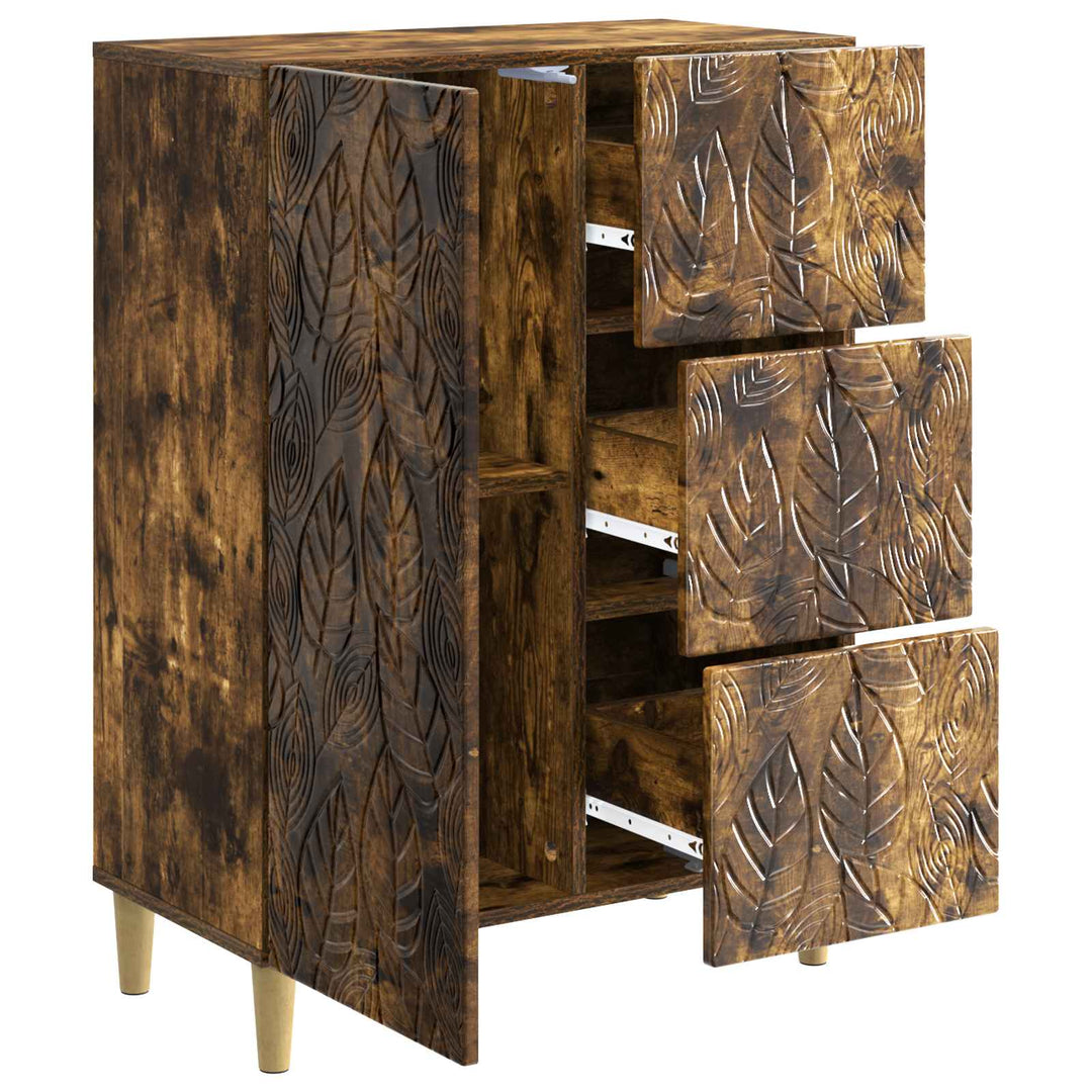 Sideboard Røget eg 66 x 34,5 x 90 cm Konstrueret træ