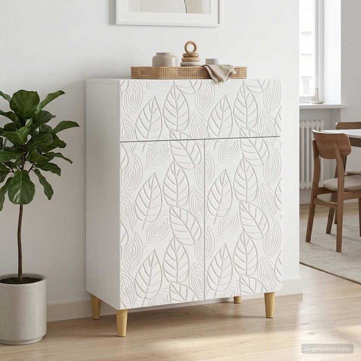 Sideboard Hvid højglans 66 x 34,5 x 90 cm Konstrueret træ