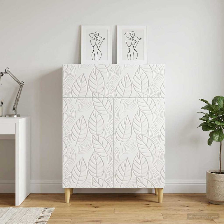 Sideboard Hvid højglans 66 x 34,5 x 90 cm Konstrueret træ