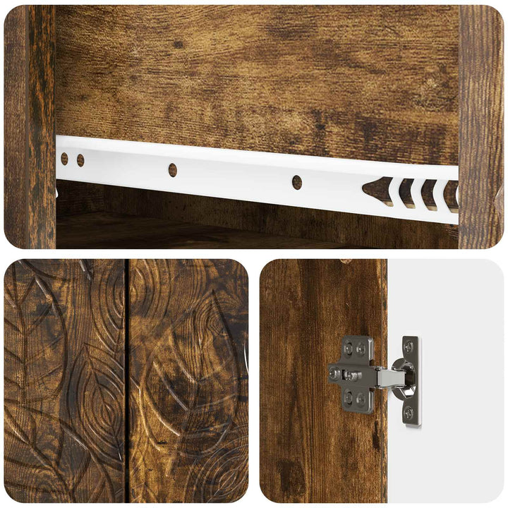 Sideboard Røget eg 66 x 34,5 x 90 cm Konstrueret træ