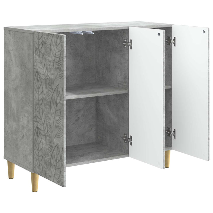 Sideboard Betongrå 89 x 34,5 x 80 cm Konstrueret træ