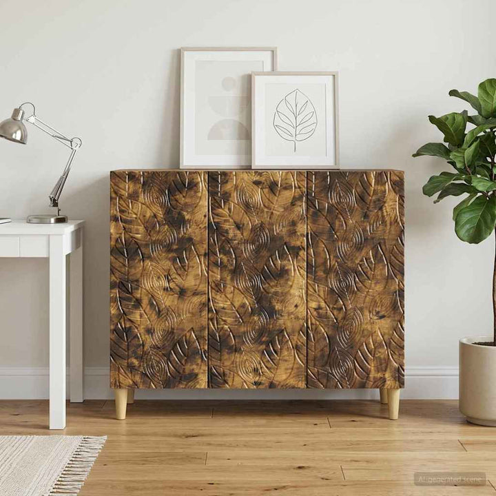 Sideboard Røget eg 89 x 34,5 x 80 cm Konstrueret træ