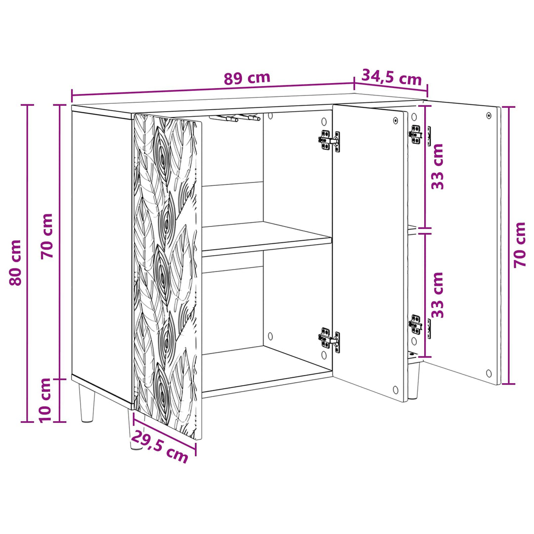 Sideboard Gammelt træ 89 x 34,5 x 80 cm Konstrueret træ