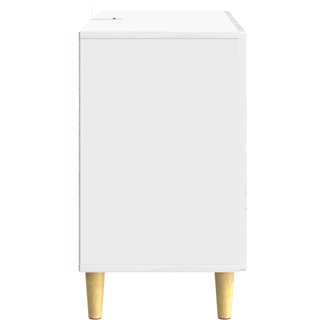 Sideboard Hvid højglans 89 x 34,5 x 60 cm Konstrueret træ