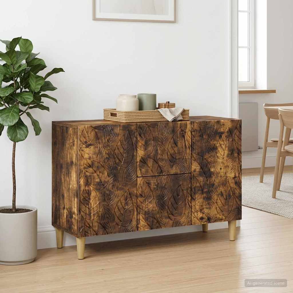 Sideboard Røget eg 89 x 34,5 x 60 cm Konstrueret træ