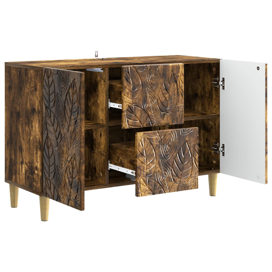 Sideboard Røget eg 89 x 34,5 x 60 cm Konstrueret træ
