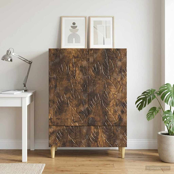 Sideboard Røget eg 66 x 34,5 x 95 cm Konstrueret træ