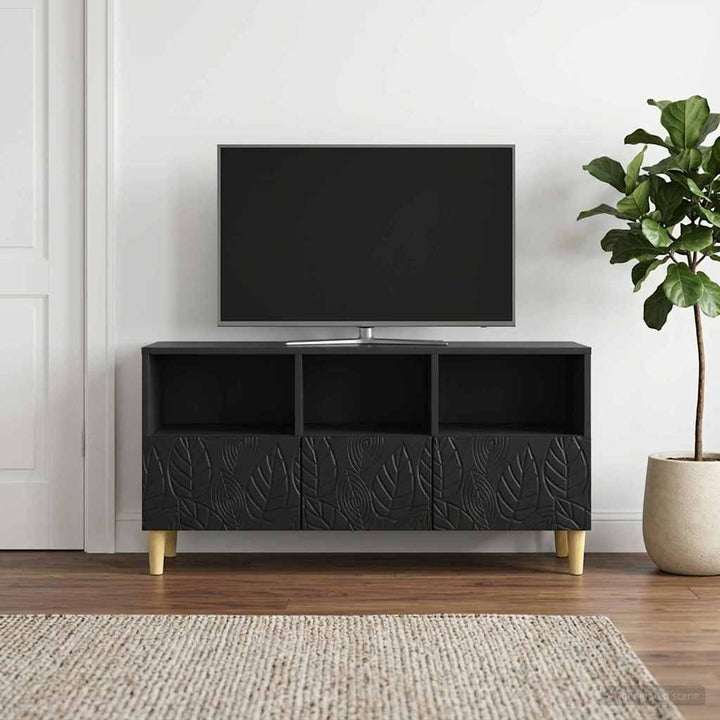 TV-skab 102 x 34,5 x 50 cm Sort Konstrueret træ