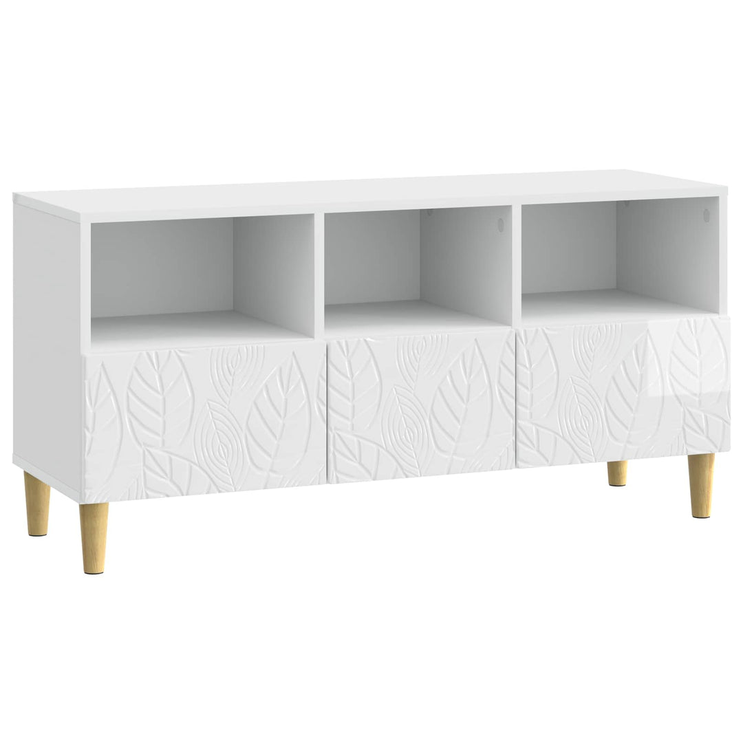TV-skab 102 x 34,5 x 50 cm Hvid højglans Konstrueret træ