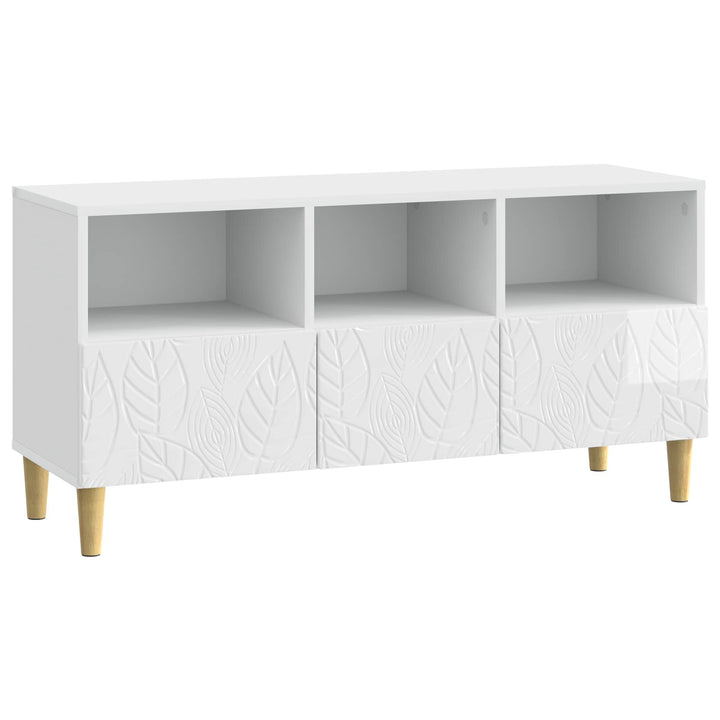 TV-skab 102 x 34,5 x 50 cm Hvid højglans Konstrueret træ
