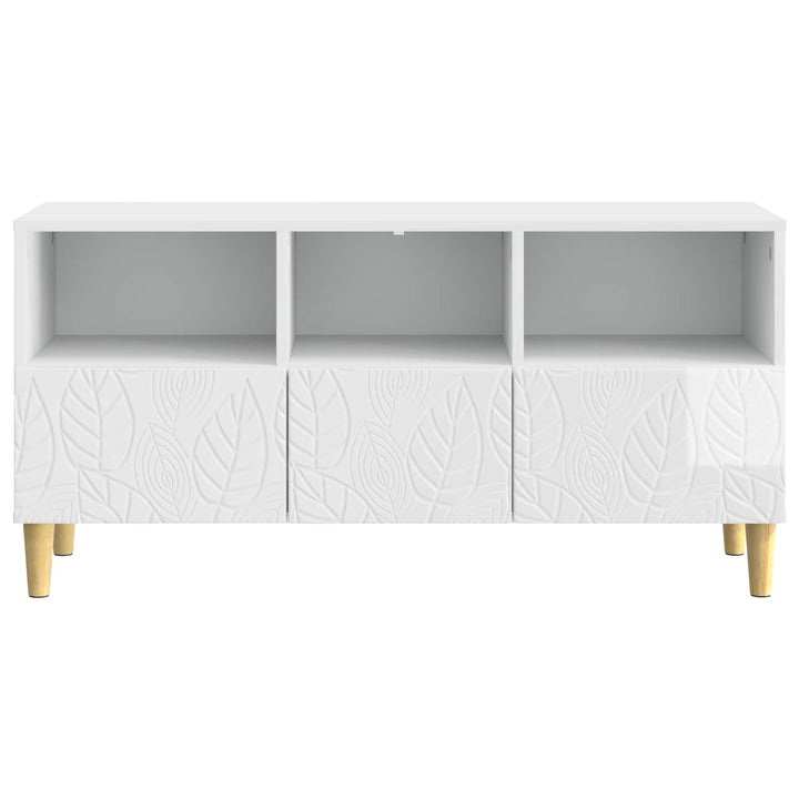 TV-skab 102 x 34,5 x 50 cm Hvid højglans Konstrueret træ