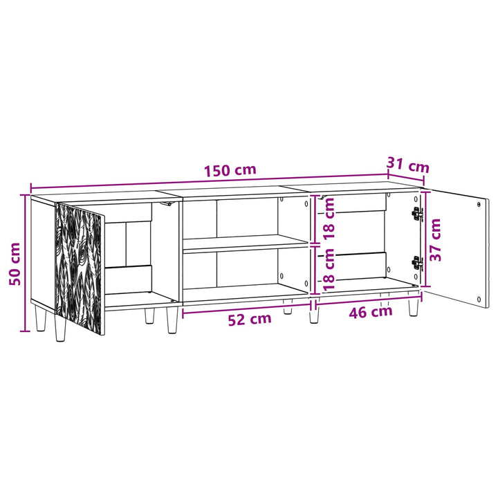 TV-skab 150 x 31 x 50 cm Gammelt træ Konstrueret træ
