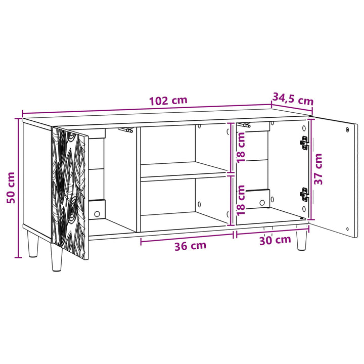 TV-skab 102 x 34,5 x 50 cm Hvid Konstrueret træ