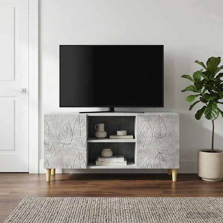 TV-skab 102 x 34,5 x 50 cm Betongrå Konstrueret træ