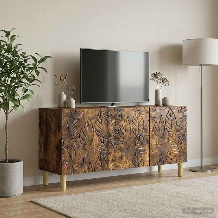 TV-skab 99 x 34,5 x 50 cm Røget eg Konstrueret træ